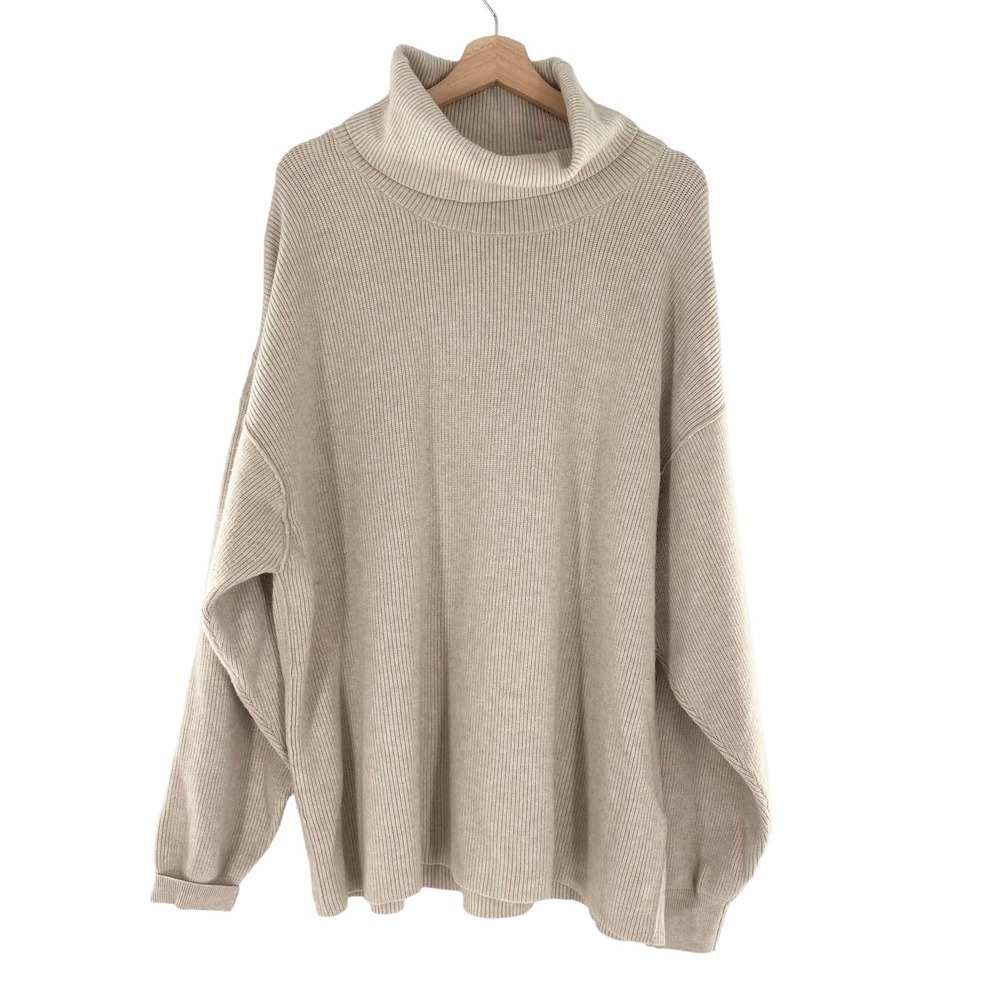 Free People Softly Structured Tunic Sweater in Heather Oatmeal OB816580